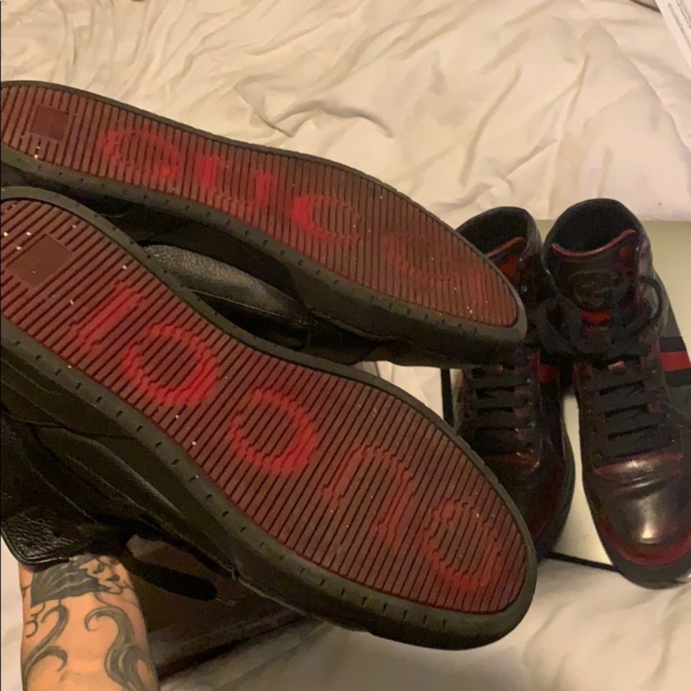 Gucci sneakers two for one high top burgundy - Picture 7 of 8